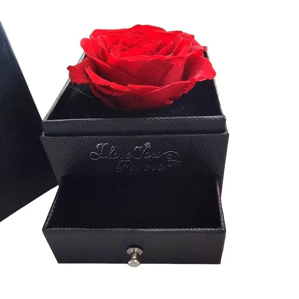Rose Flower Jewelry Box for Valentine's Day Gifts Box says I Love You Forever